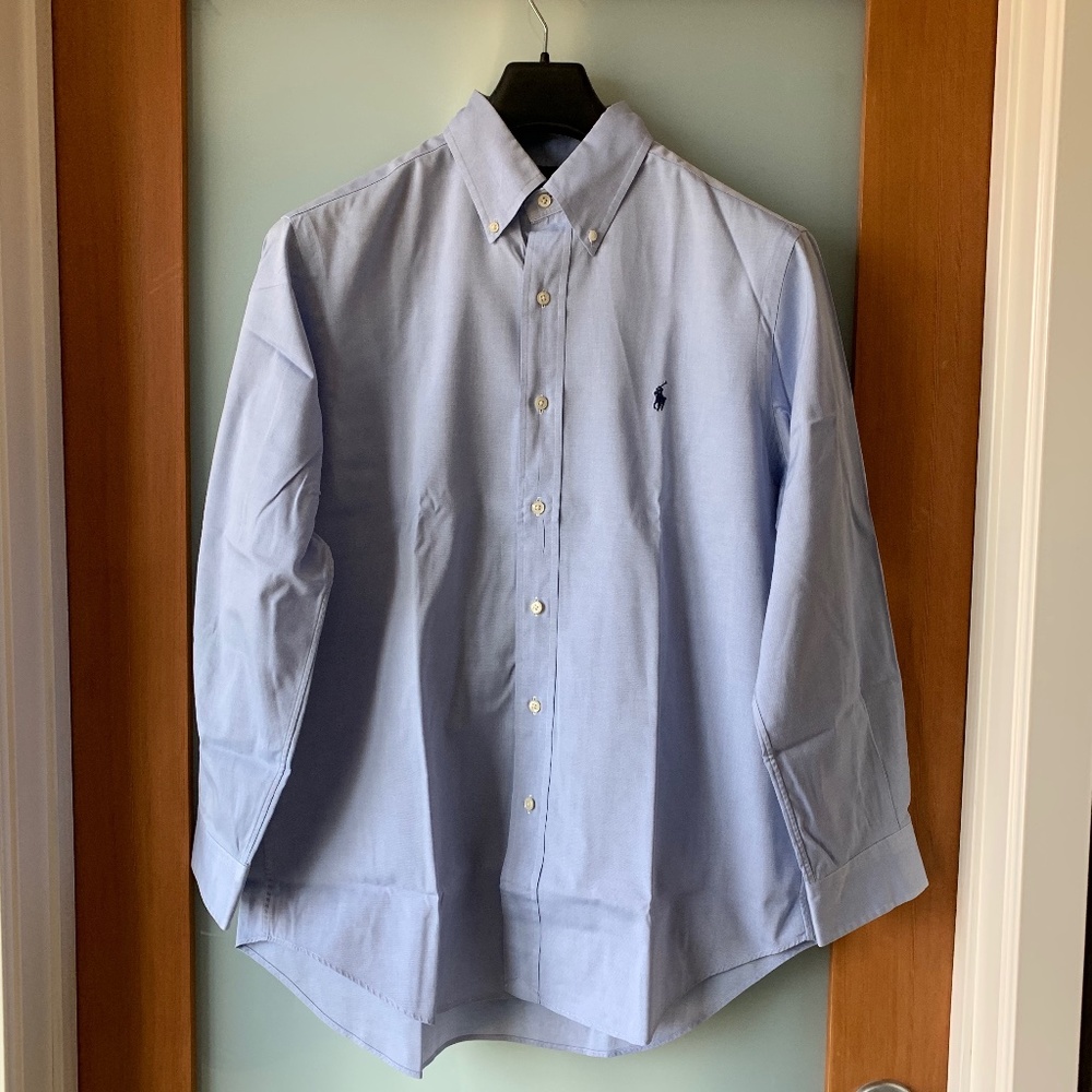 Polo blue button collar button down shirt